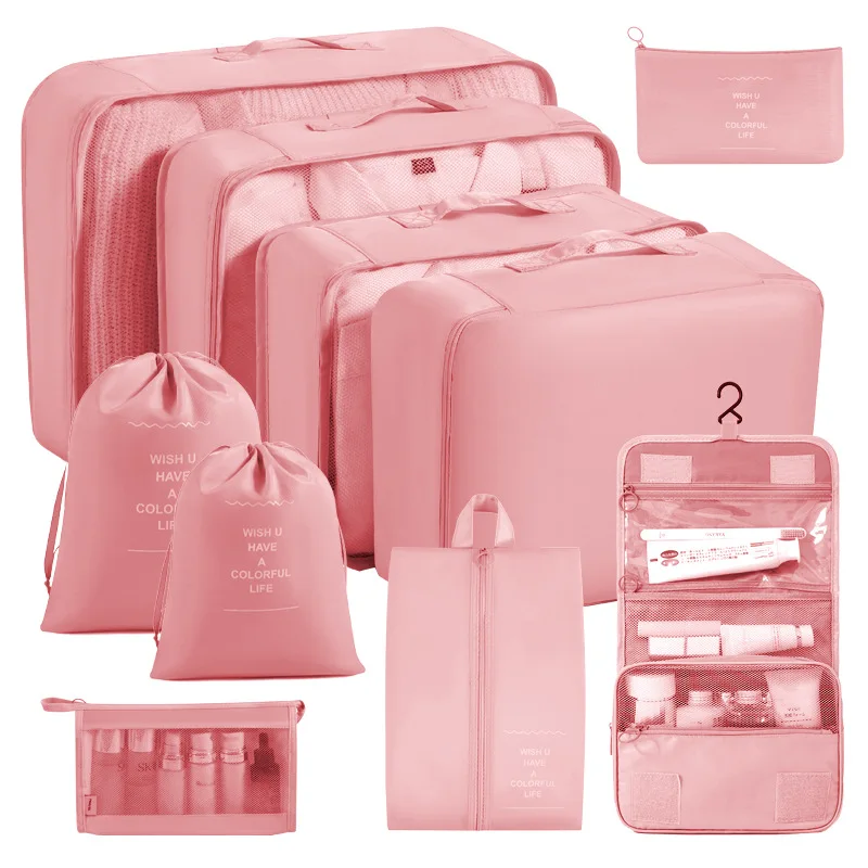 High Quality Lightweight Compression Oxford Storage Luggage Travel Packing Cubes With Zippers