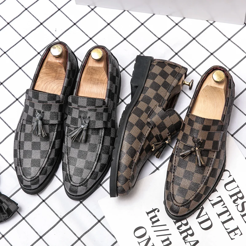 Men Business Casual Pu Leather Loafers For Man Slip On Formal Office Official Shoe Of Male Party Wedding Dress Shoes