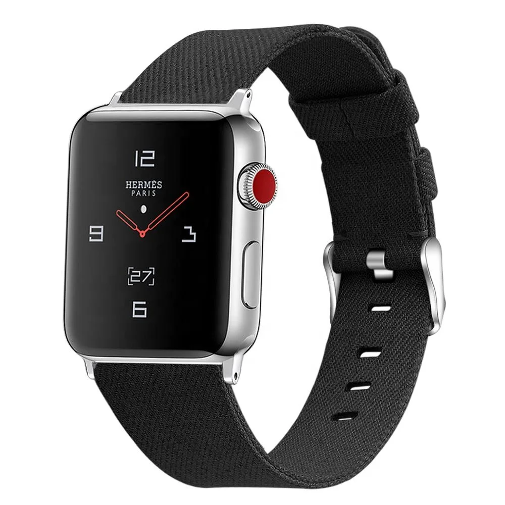 BOORUI canvas straps for apple watch band Nylon watch replacement  belt 44mm 40mm 42mm 38mm for Apple Watch Strap Series 1 2 3 4