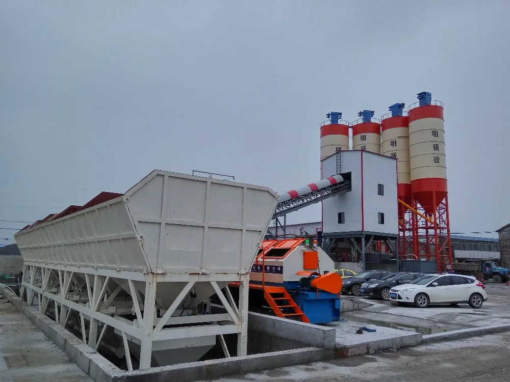 Factory Mix concrete batching plant Chinese construction projects production line for sale price for sale Twin Shaft Electric