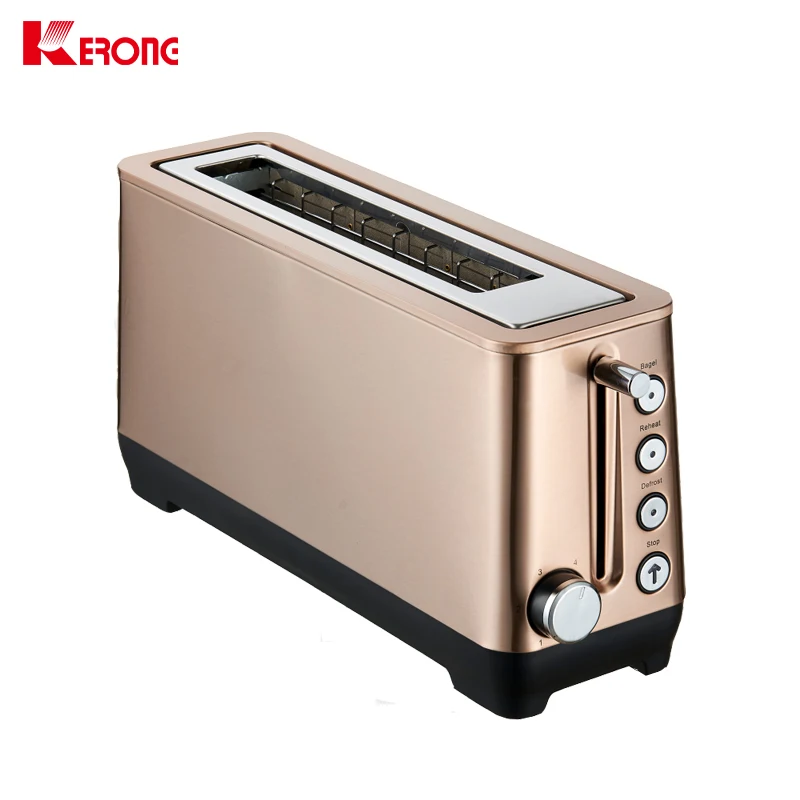 New Style Elegant Household Commercial Stainless Steel Gold Color Electric 2 Slice Manual Bun Toaster