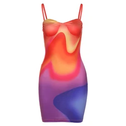 Nibber K21D06504 African Style Women Summer Clothes 2022 Orange Printed Bodycon Sexy Club Outfits Fashion Party Dresses