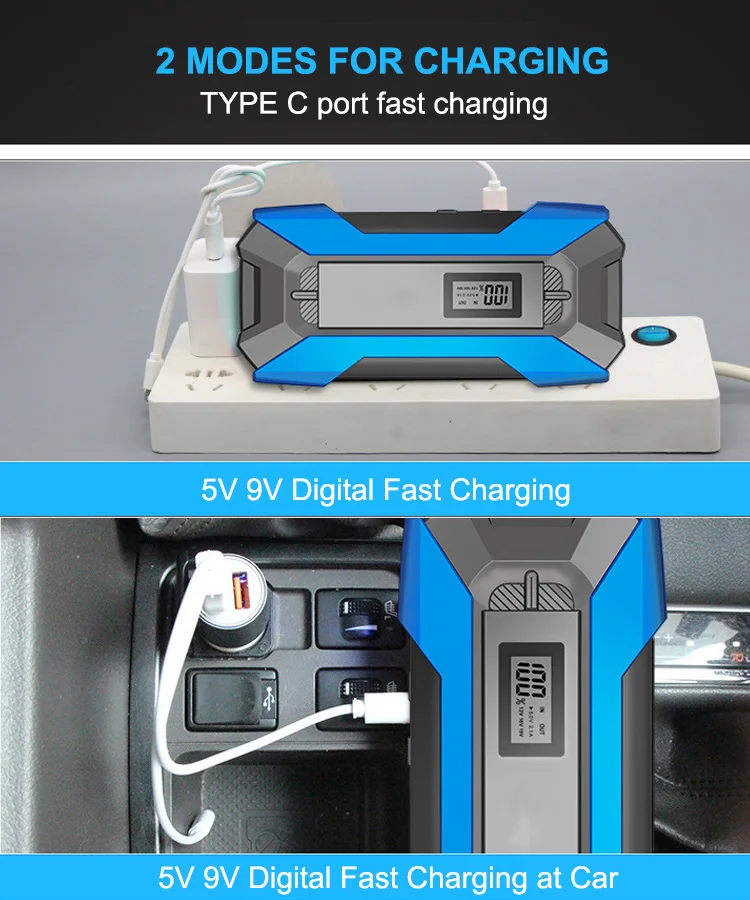 Auto emergency power supply 10000mah car starter booster 12v jump starter portable for vehicle