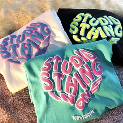 180gsm-230gsm 100% Cotton Plain Oversized Tshirt Heavyweight Custom Foam 3D Screen Logo Men Puff Print Tee T Shirt