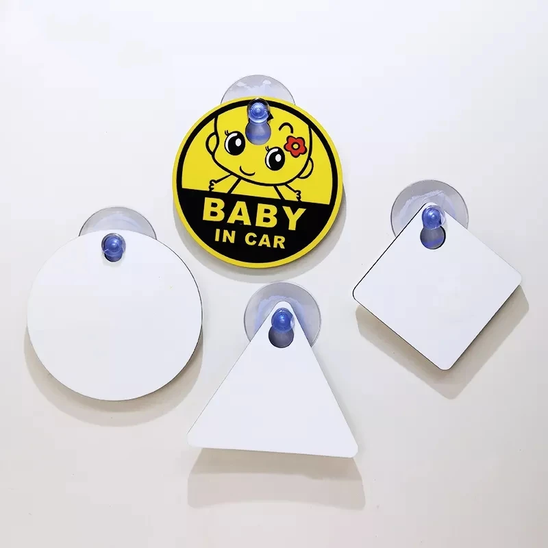 Wholesale Blank baby on board sign Sublimation MDF car sign double sided blank warning sign
