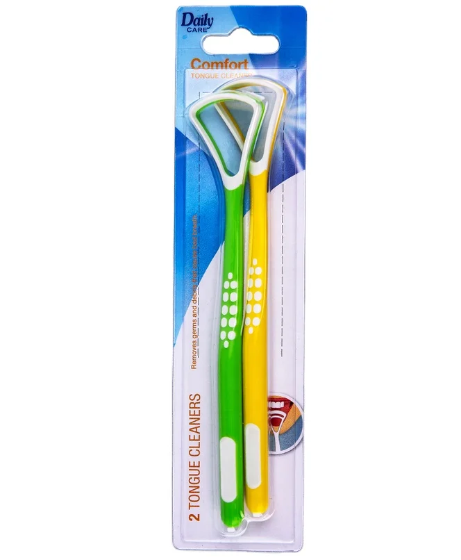 Высококачественная красочная пластиковая щетка для чистки очищающего скребка языка.