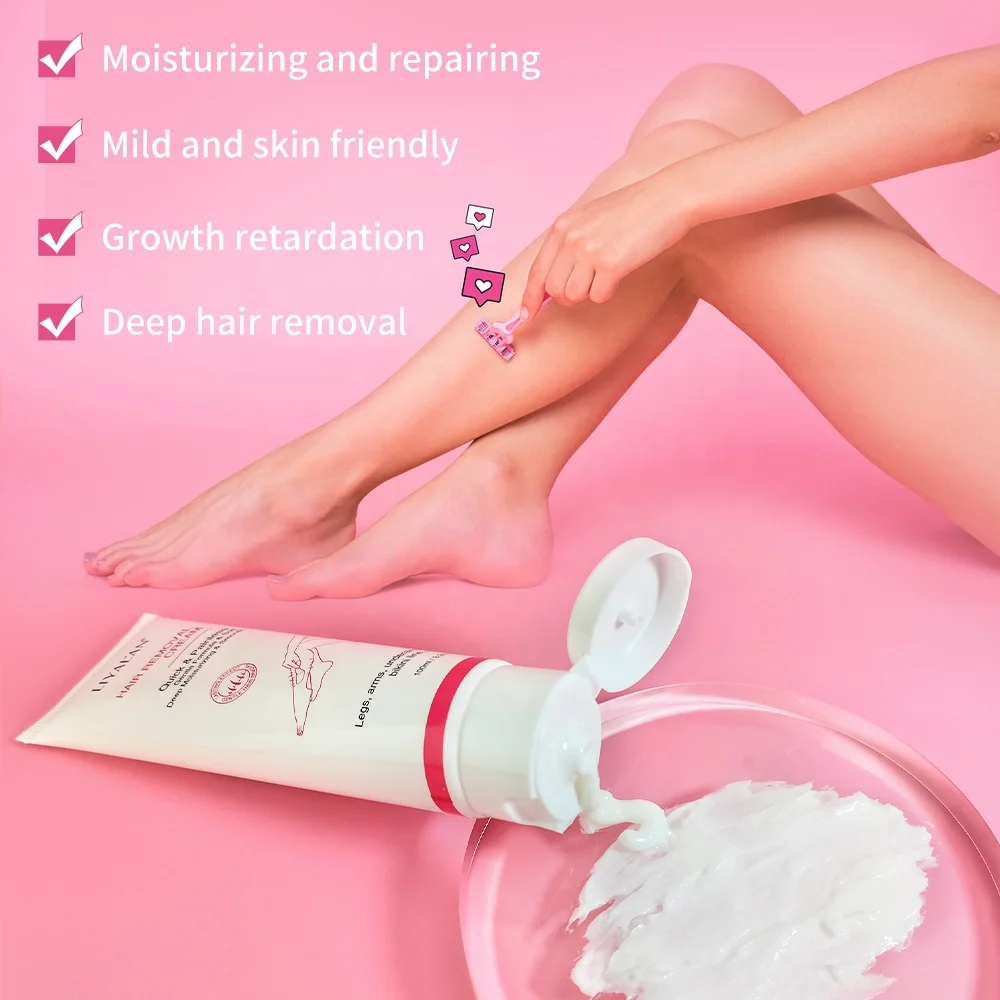 Private Label Quick Painless Body Depilatory Permanent Skin Smooth Armpit Hand Legs Hair Removal Cream For Men Women