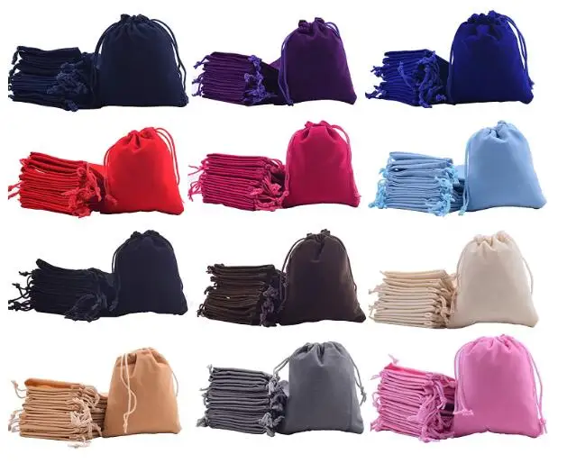 Huiran Wholesale Custom Drawstring Pouch Bag Velvet Bag for Jewelry Drawstring Pouch Bag Packing