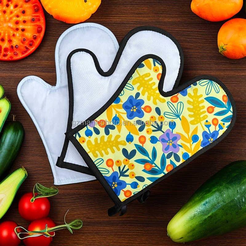 Personalized Oven Mitts Custom Logo Polyester Mitten for Sublimation Printing