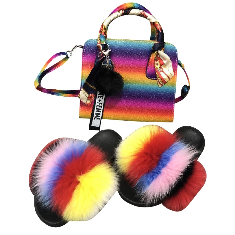 Back Pack  Span Bag Jelly Bag Suit Party Sandals Slippers for Women 2021 Fur Fur Slippers Wallet Flip Flop Slippers