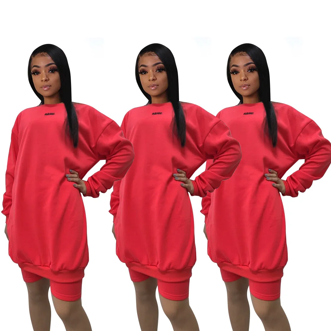 
women long hoodie dress with midi shorts womens clothing sets causal suite for ladies wholesale womens boutique clothing 