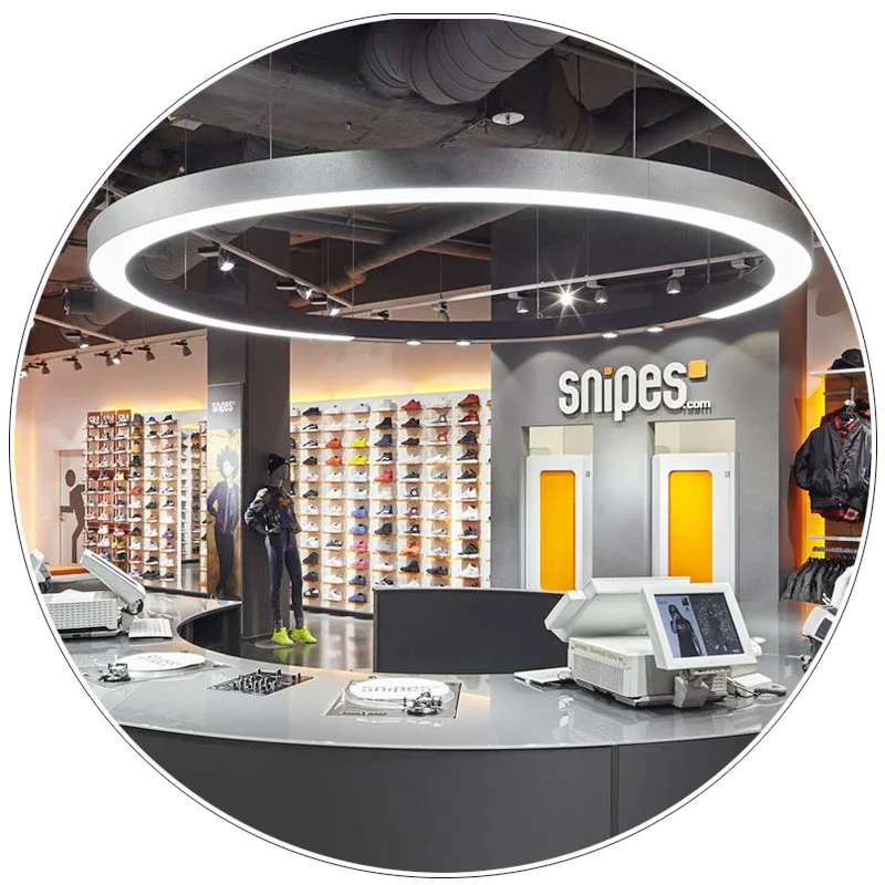 Modern Indoor Circle LED Hanging Light High Luminous Flux  Ring Linear Chandelier Pendant Light for office Hotel