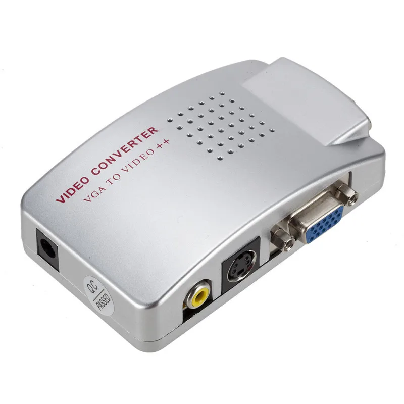 New Design VGA to AV video converter supports HD computer to TV VGA to BNC converter box PC to TV