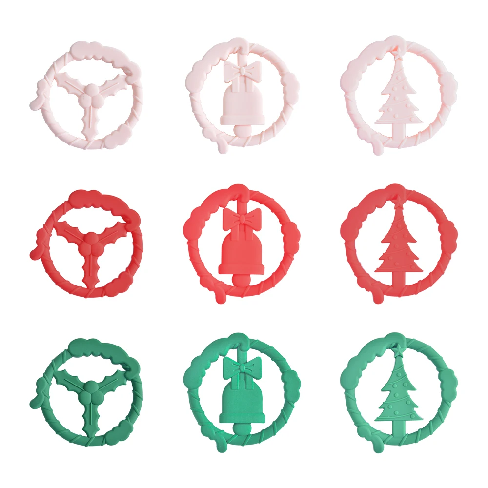 Custom Shape Food Grade Silicon BPA Free Christmas Modern Safe Bear Baby Silicone Teether