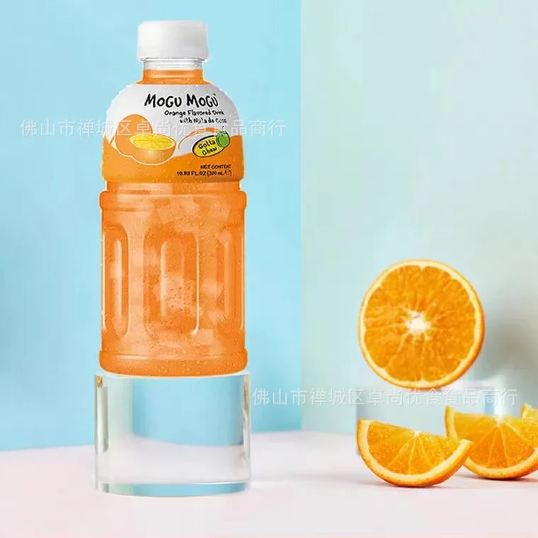 Exotic drinks Thailand MoguMogu Juice Coconut Pulp Drink Peach Grape Flavor Soft Drink  Bottled Water