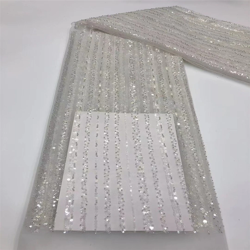 New Nigerian French lace black funeral fabric transparent mesh 5 yards