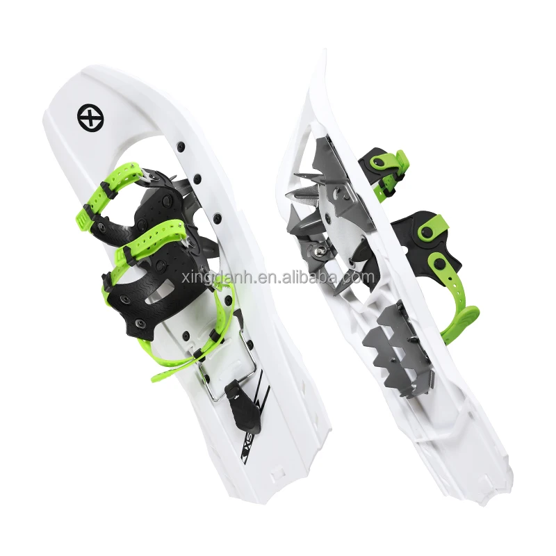 Light weight Plastic snowshoes with Double Hole Strap binding with heel lift All Terrain Snowshoes for Adults Youth