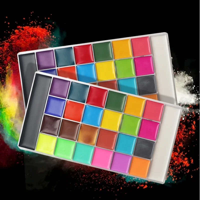 26 Color Face Painting Set Professional Flash Non-toxic Safety Tattoo Halloween FX Party Artist Makeup Body Painting Supplies