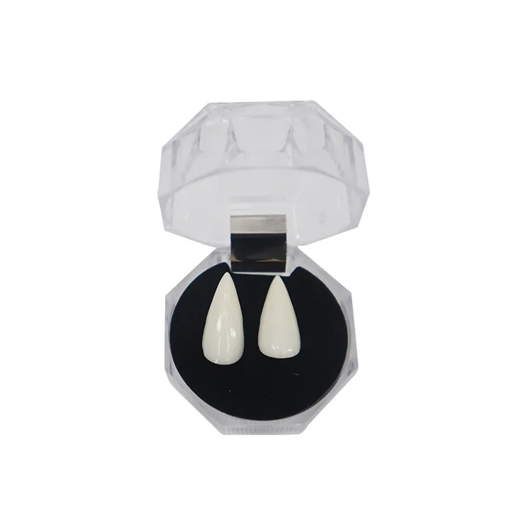 1 Pair Halloween Vampire Teeth Fangs Dentures Prop Party Costume DIY Cosplay Props Decor False Teeth Resin Fangs