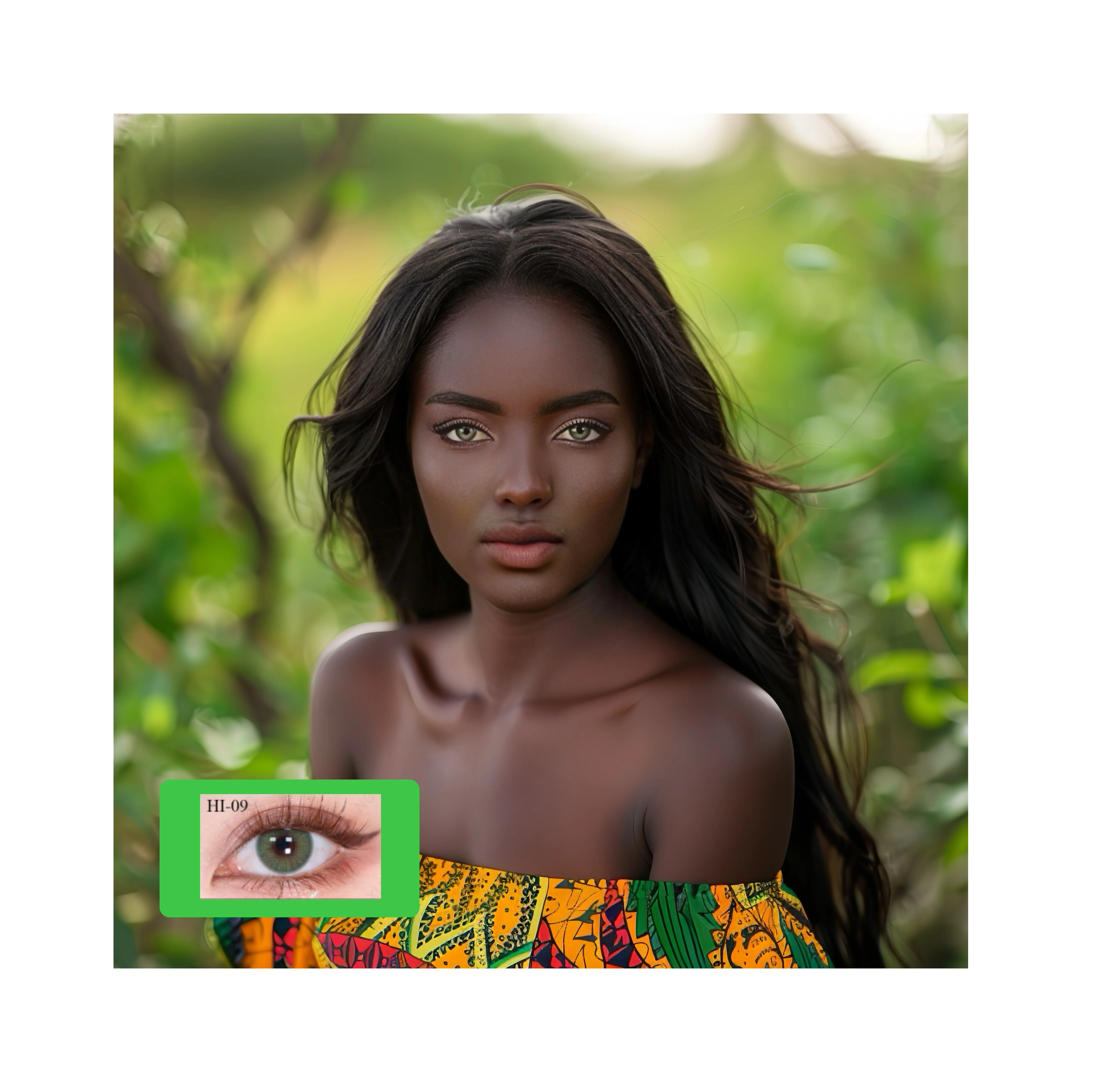 Green in Kenya-HI World Holy fire series soft colored contact lenses