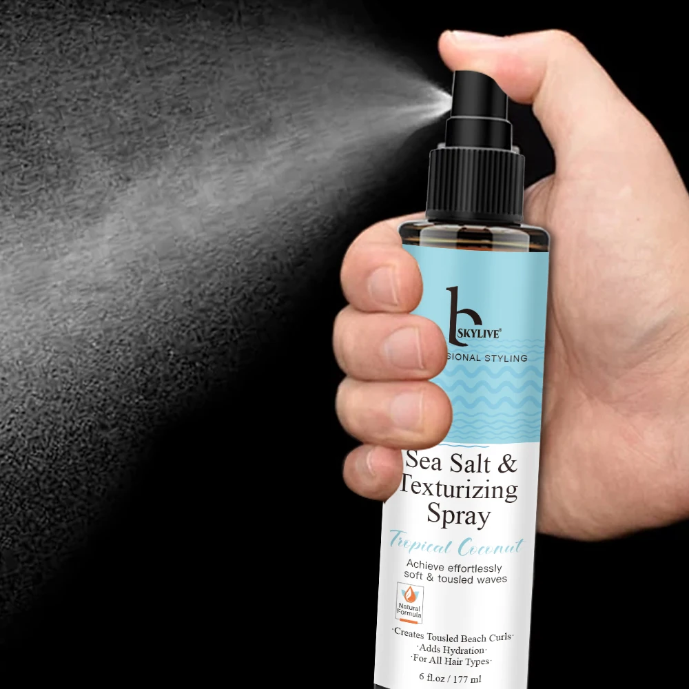 Skylive Anti Hair Loss Sea Salt Spray Based Red Algae Extract Texturizing Hair Spray Beach Texture Hair Matte Finish 177ml