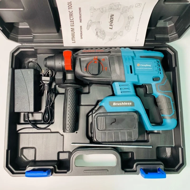 1200W Cordless Lithium Power Impact Driver 26mm Electric Rotary Hammer Impact Drill