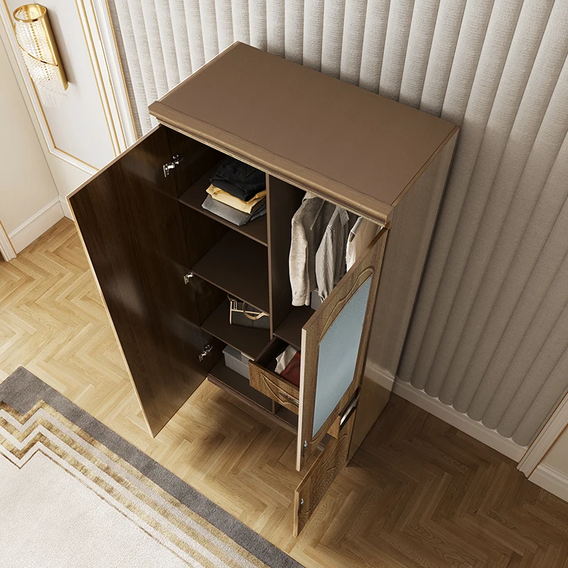 Middle east 50cm width door bedroom wardrobe with rollers  2 door mdf wardrobe closet with mirrors customized 4 3 2 cabinets