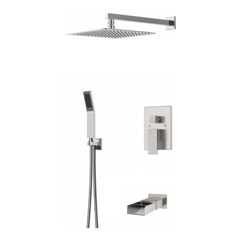 Golden Luxury New Design Bathroom Brass Exposed Shower Set Mixer Rainfall Jet Spray Pattern Luxury Bathroom Shower System Sets