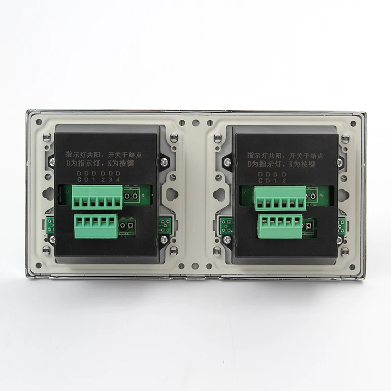 RCU Integrated Smart Hotel Home Using 2-Connected Control Panel with Soft Touch LED Button Switch