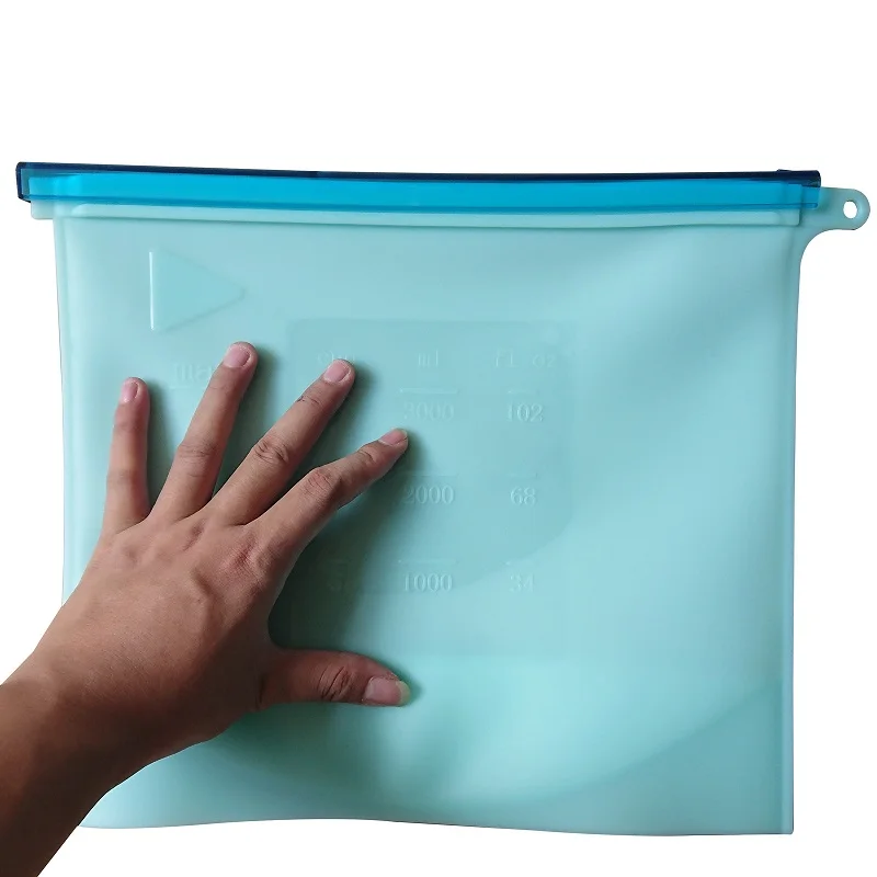 BPA free Leakproof Preservation Reusable Food Fresh Cover Silicone Food Storage Bag