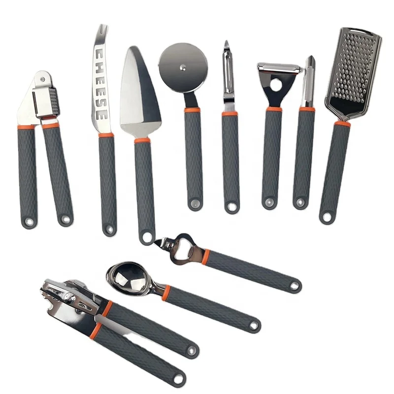 New design silicone kitchen gadget set  11 pcs  kitchen gadget with silicone handle set  kitchen utensil tools set for 11pcs