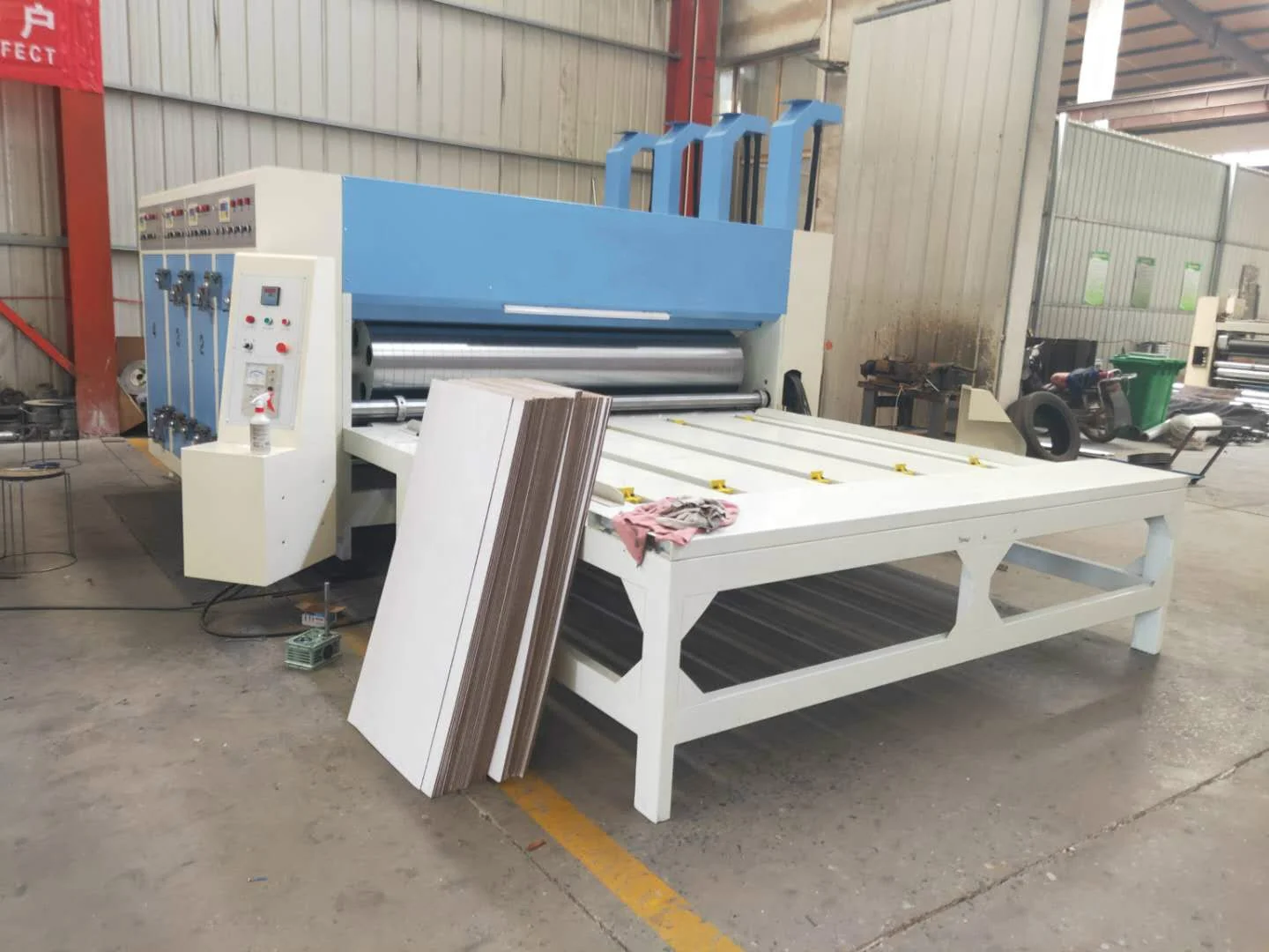 Semi automatic flexo ink carton 4 colors printer slotter die cutter machine