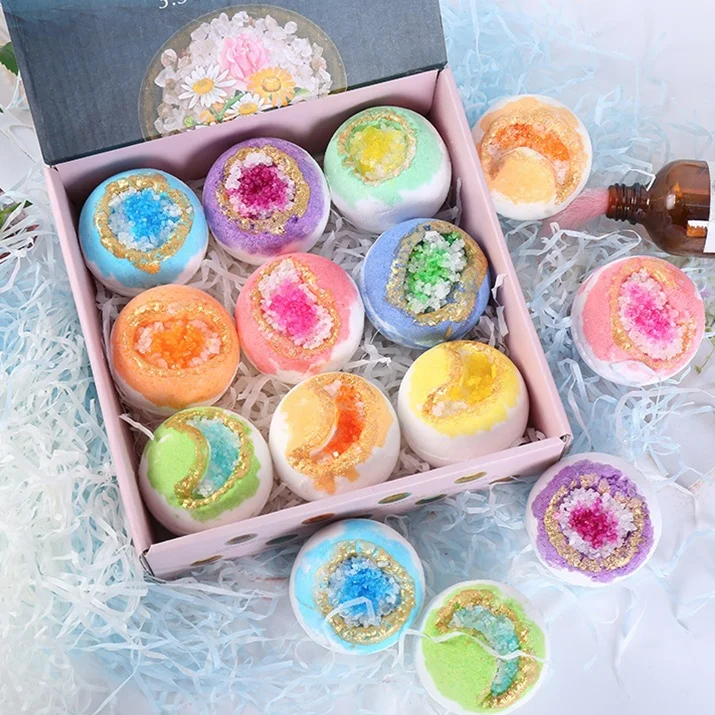 customization bath bombs with sea salt bathtub fizzy bath bubble bomb wholesale for bath fun and body care works