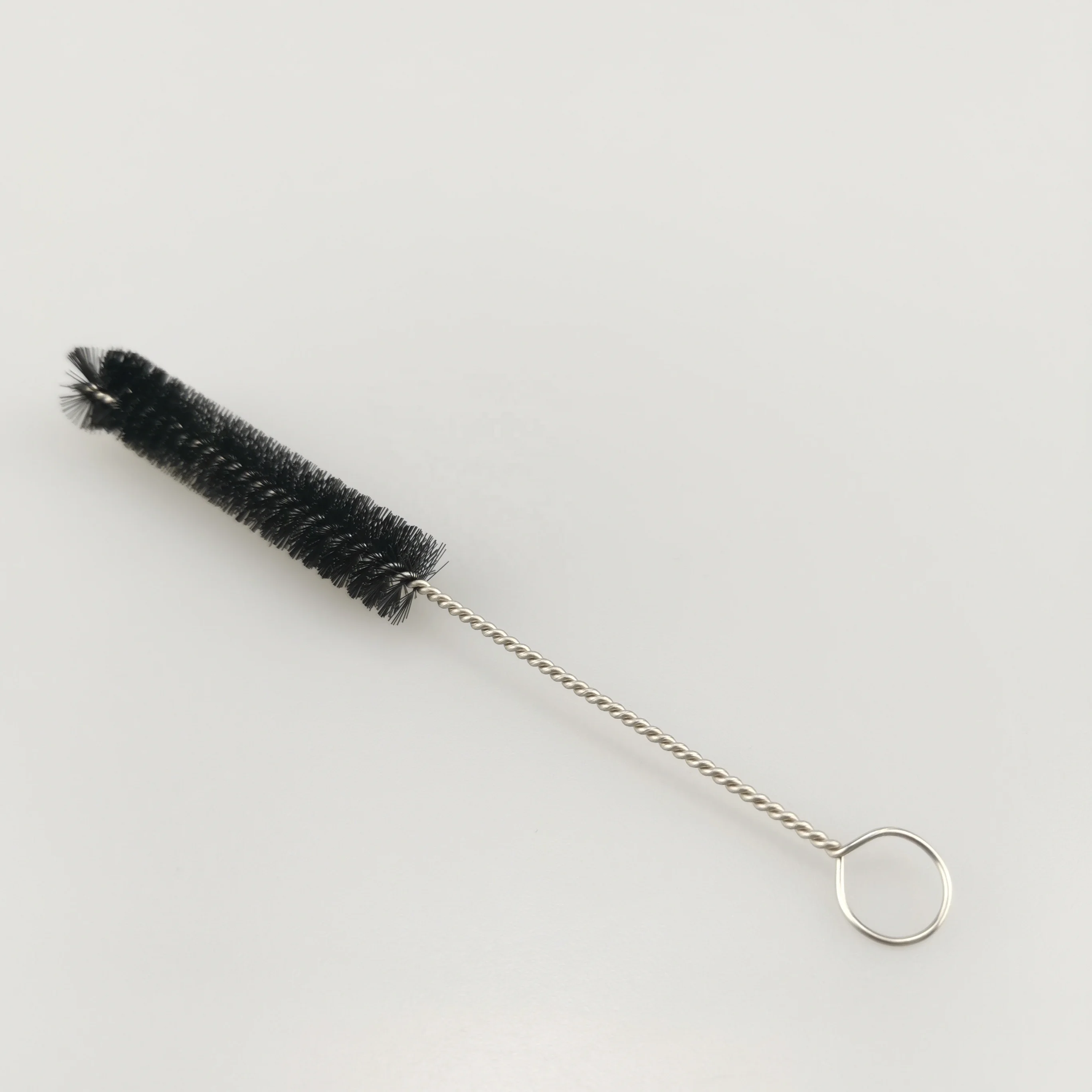 Factory supplier Stainless Steel Twist Handle black Chemistry Test Tube Bottle Washing Brush Tool
