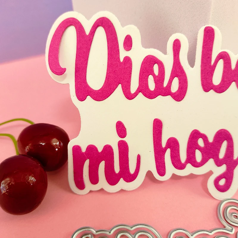 AAGU DIY Craft Metal Cutting Die Scrapbook Embossed Paper Card Album Craft Template Stencil Dies Spanish Phrase Scrap Craft Dies