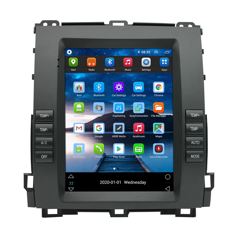 Vertical Screen Tesla Style Android Car Radio DVD Player 2Din Auto Radio For Toyota Prado LC100 LC120 Lexus GX470 2002-2009