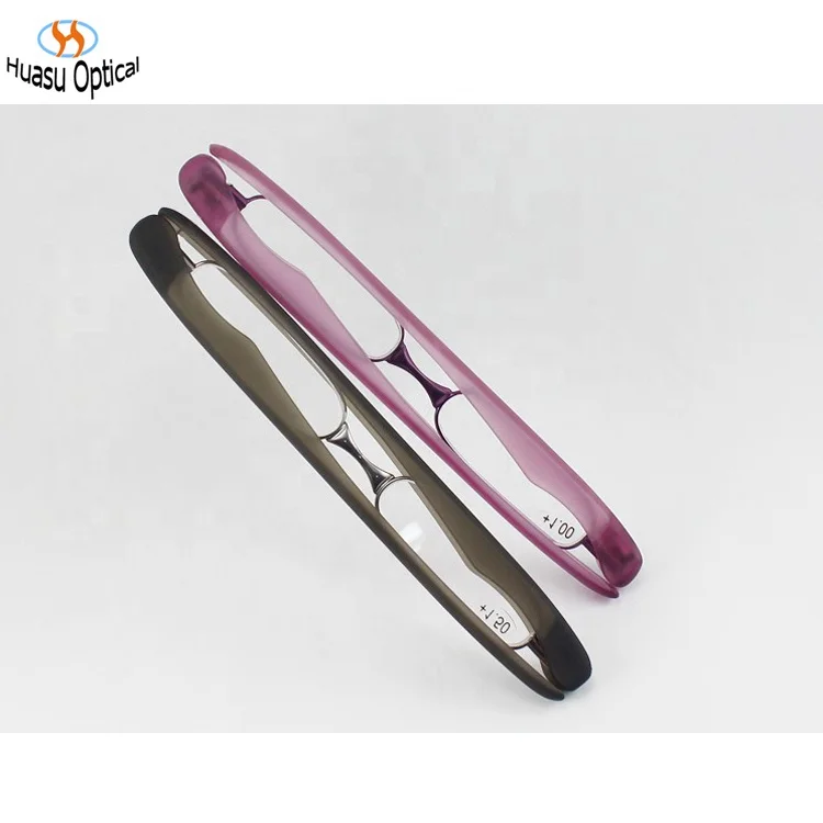 Light Convenient Plastic PC Reading Glasses Cheap Price Reader Eyeglasses 360 Rotating Foldaway Small Slim Glasses