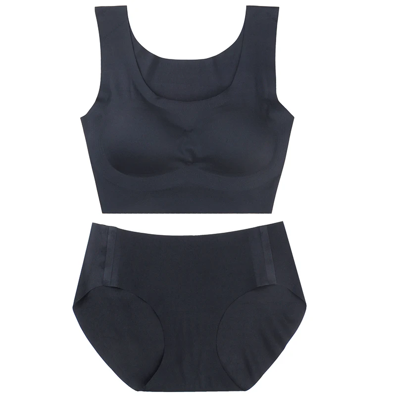 Japan Magic Comfortable Sleep Underwear Sport Bra Seamless Yoga Bra And Panty Sets