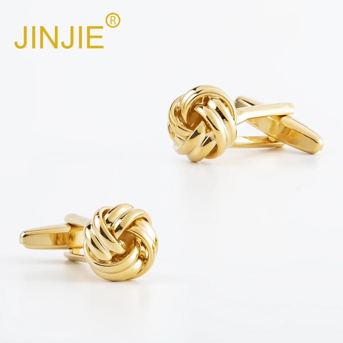 JINJIE Classic fashion personalized designer metal brass knot cuff links for men shirts