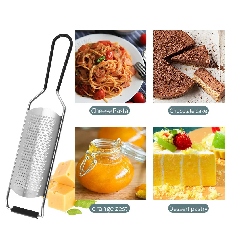 304 Stainless Steel Cheese Shredder Nutmeg Vegetables Fruits Potato Ginger Grater with Protective Cover Kitchen Tools