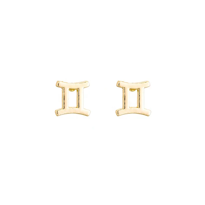 
Amazon wish Europe and America popular jewelry 12 constellation Earrings spot wholesale alloy 12 constellation card Earrings 