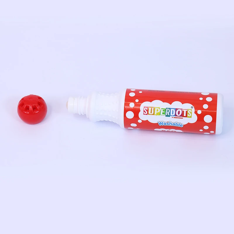 Kids graffiti dot paint markers set, 10 mm sponge tip 40ml Easy Grip Washable 12 DOT Marker for drawing toys stationery