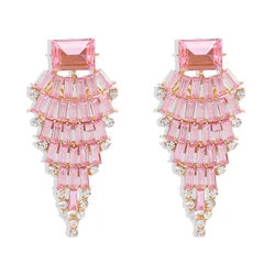 2021 European and american new long earrings hot fashion trendy drop shaped creative earring jewelry