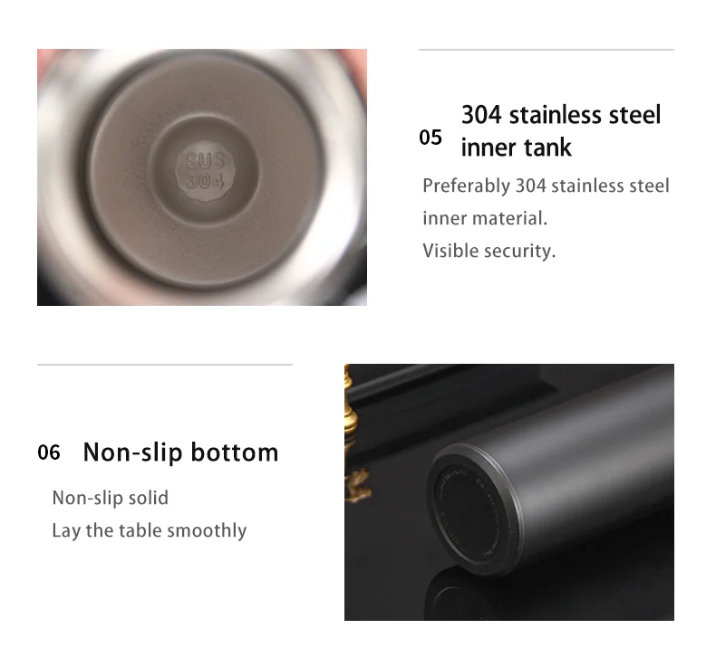 Smart water bottle 304 double wall Stainless Steel vacuum flask LED Temperature Display smart thermo water bottle for Fahrenheit