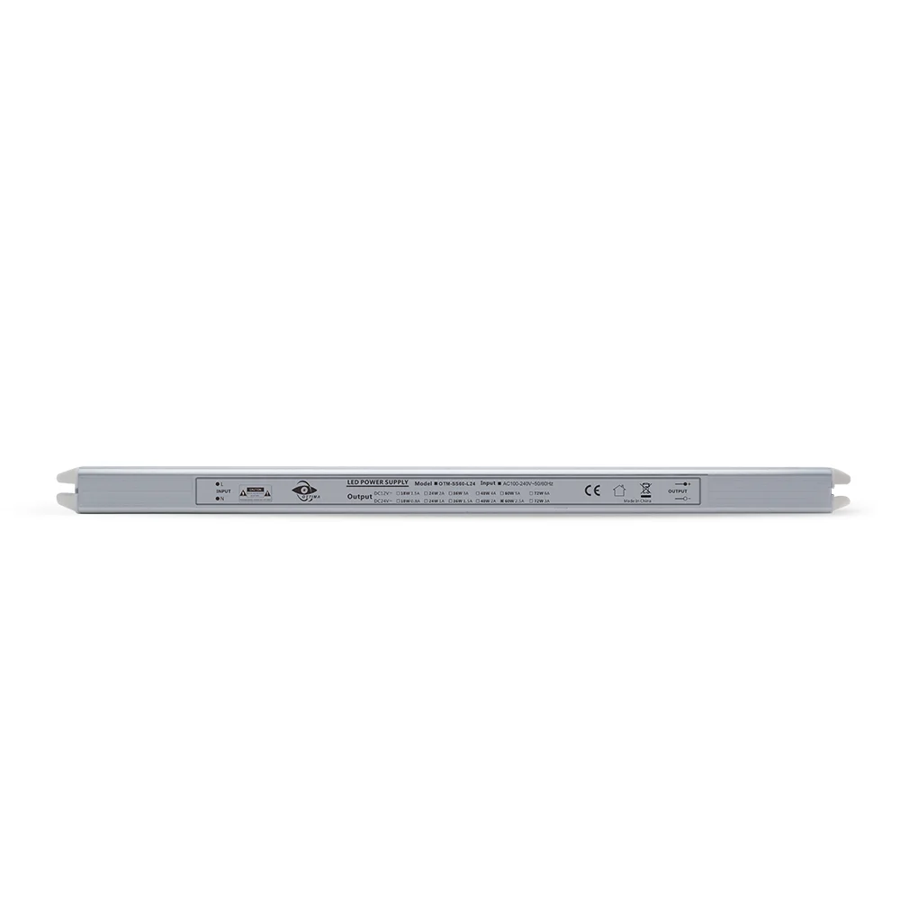 ETL & CE Certified 60W IP20 Linear LED Driver 24V DC Output Street Flood Lights Modules 12V for LED Strip 110V Input