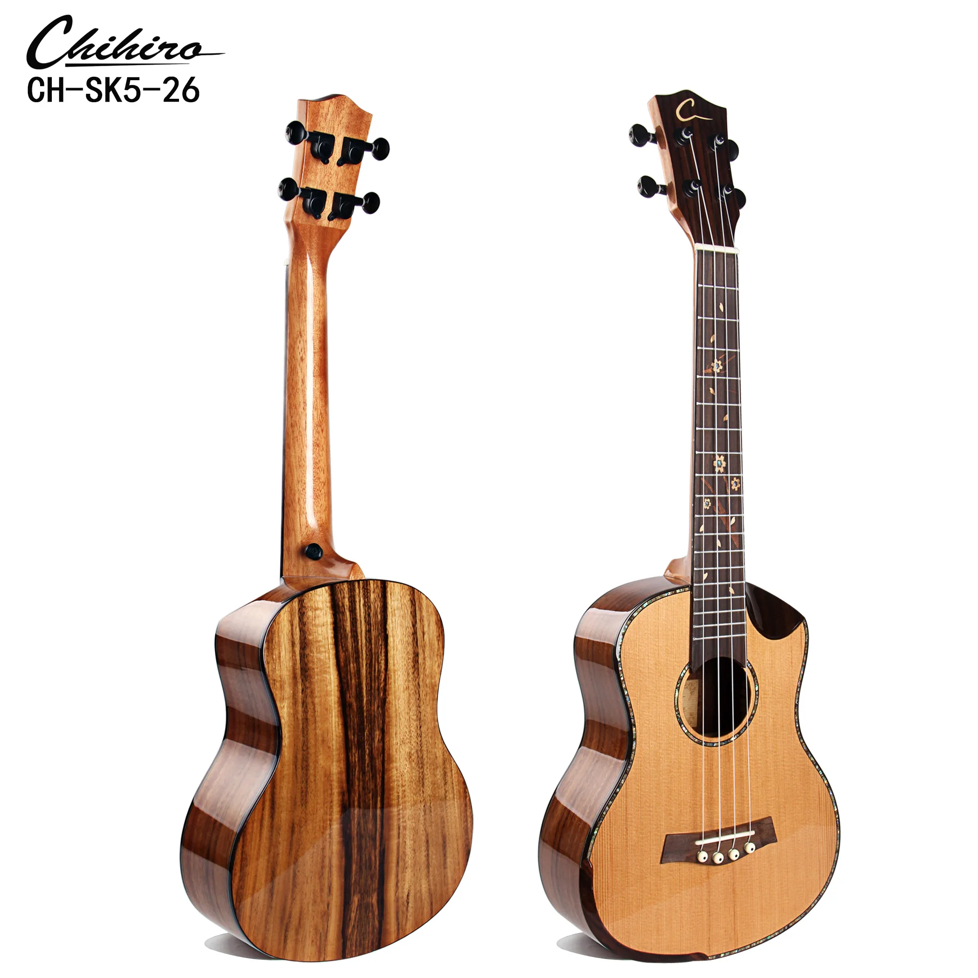 High-end Nylon String Instrument OEM Uke Solid Wood Top Cedar Mahogany Neck Acoustic Ukulele Electric Kids Travel Guitar