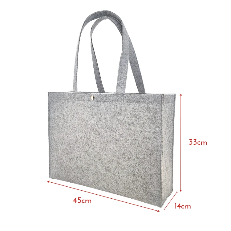 100% RPET Felt Tote Bag Felt  Hand Carry Bag For Shopping metal bottom shopper