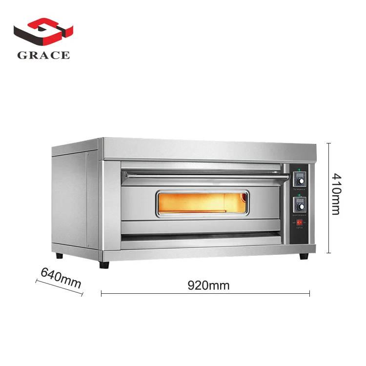 Cheap Price Industrial Bread Cake Pizz Stainless Steel 1 Deck 2 Trays Gas Deck Oven