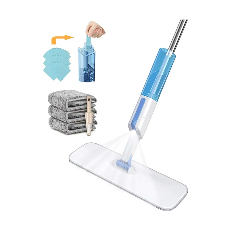 Microfiber Spray Mop for Floor Cleaning, Hardwood Floor Mop with Floor Cleaning Slices Mop Pad Refillable Spray Bottle,Tile