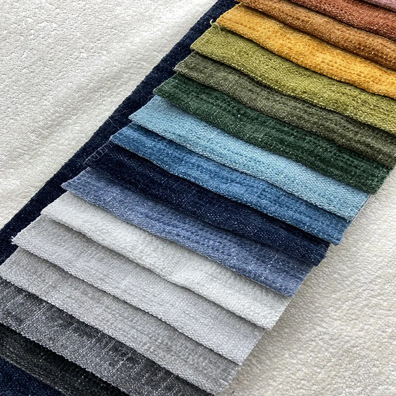 wholesale manufacturer upholstery fabric thick lines woven chenille curtain sofa fabric